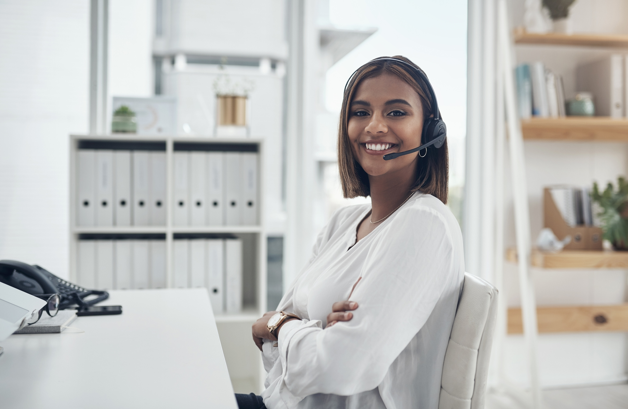 enhanced suport services customer representative on the phone