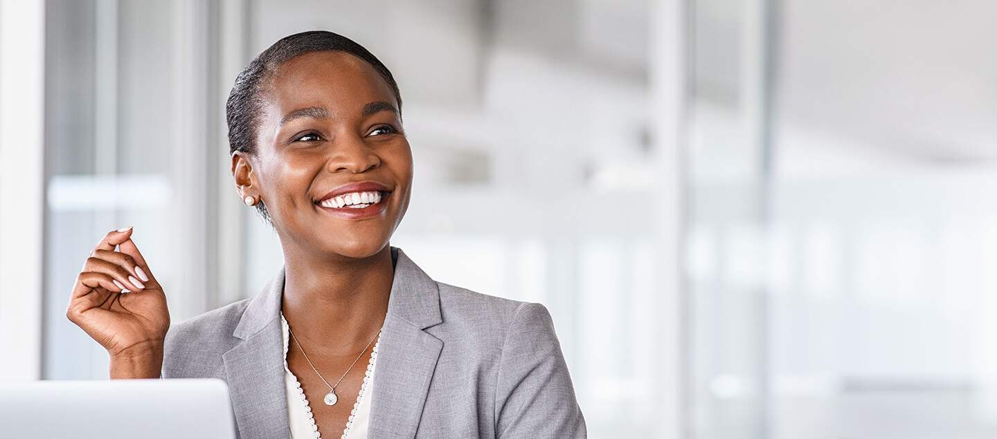 A women smiling