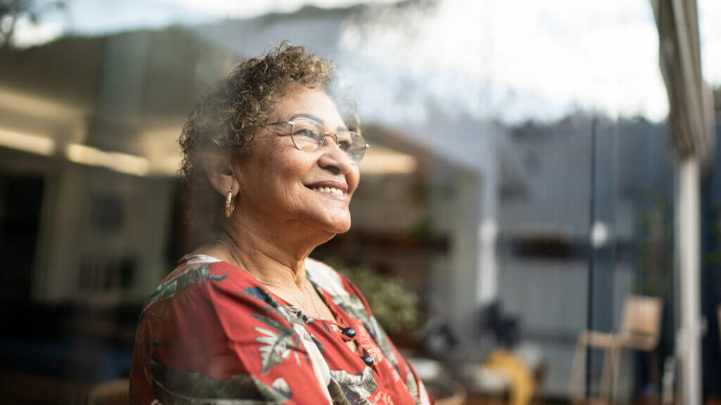 An older woman smiling