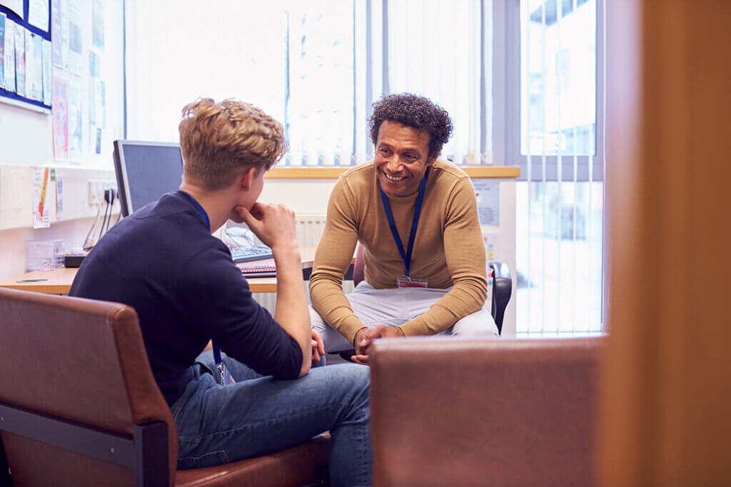 mental health counseling at a ccbhc with a counselor and a patient.